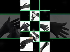 बच्चे वयस्क काले लेटेक्स डिस्पोजेबल दस्ताने बनावट उंगलियों के साथ