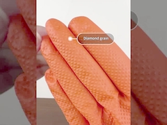 छोटा ऑरेंज 8 मिल नाइट्राइल डिस्पोजेबल दस्ताने डायमंड ग्रिप 100 पीसी / बॉक्स